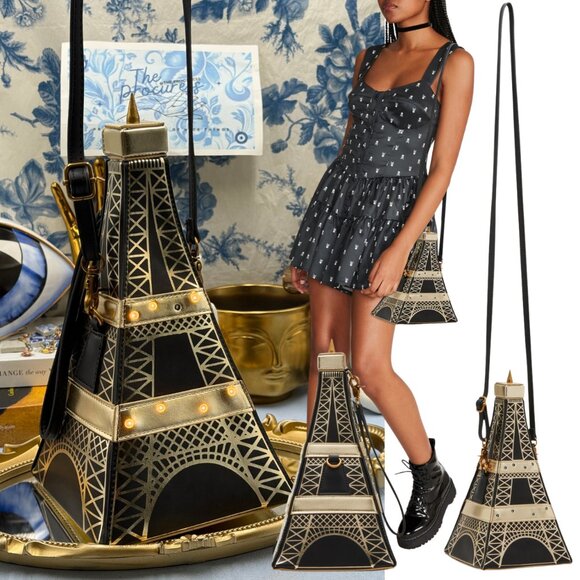 🆕 BETSEY JOHNSON 🧿 NWT Betsey in Paris Light Up Eiffel Tower Crossbody - Picture 1 of 16